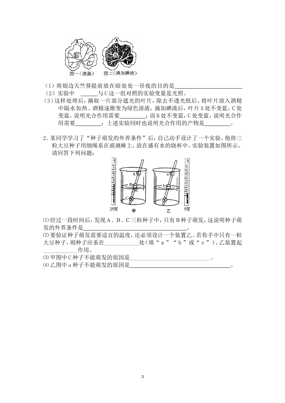 七年级上册第5章测试题_第3页