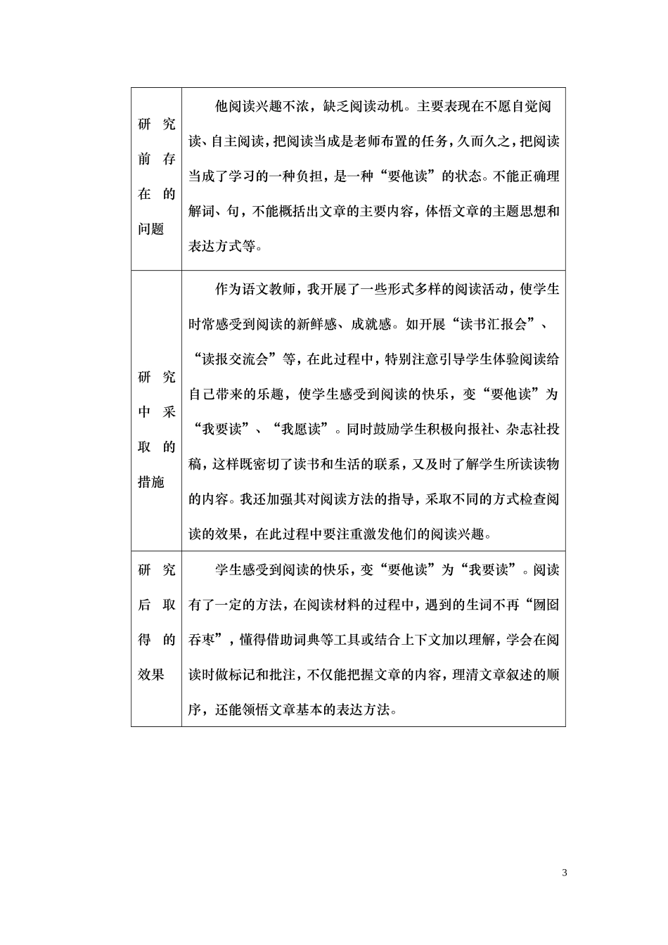 “中小学生语文阅读习惯现状及教育对策研究”研究个案_第3页