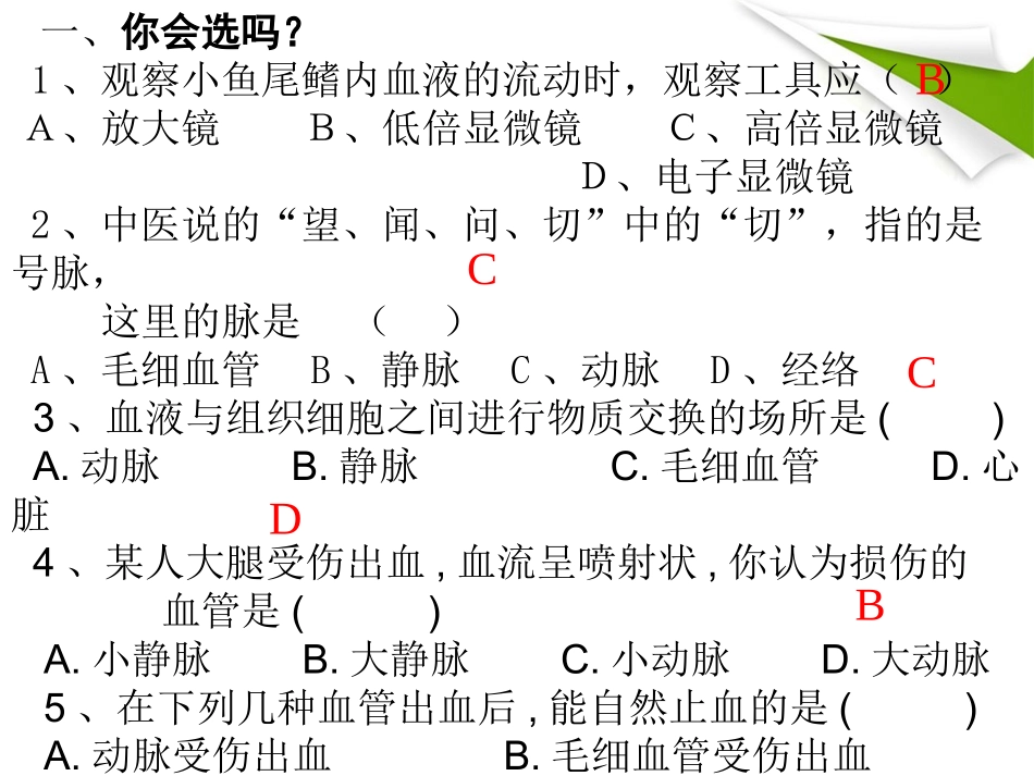 输送血液的泵-心脏ppt_第1页