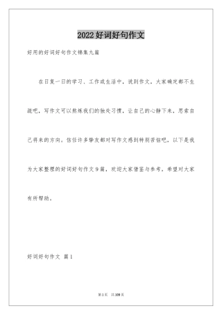 2024好词好句作文_306