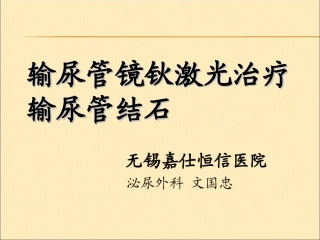 输尿管镜钬激光治疗输尿管结石