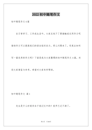 2024初中随笔作文_5