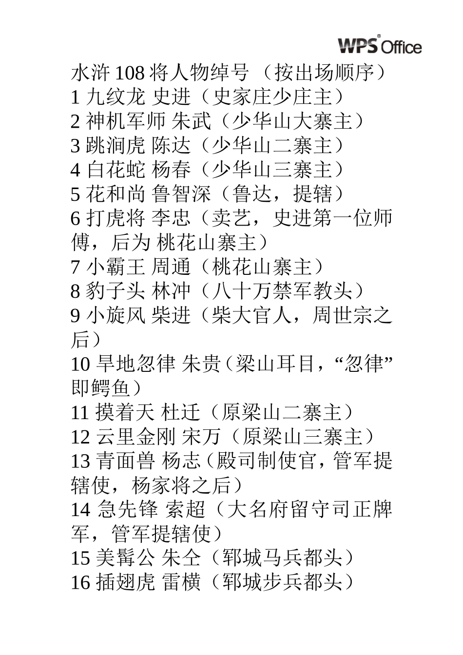 水浒108将人物绰号_第1页