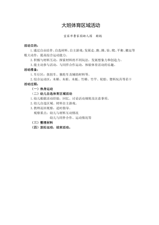 大班体育区域游戏方案（定）3