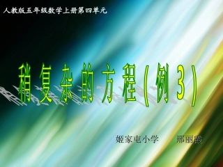 稍复杂的方程(例3) (2)