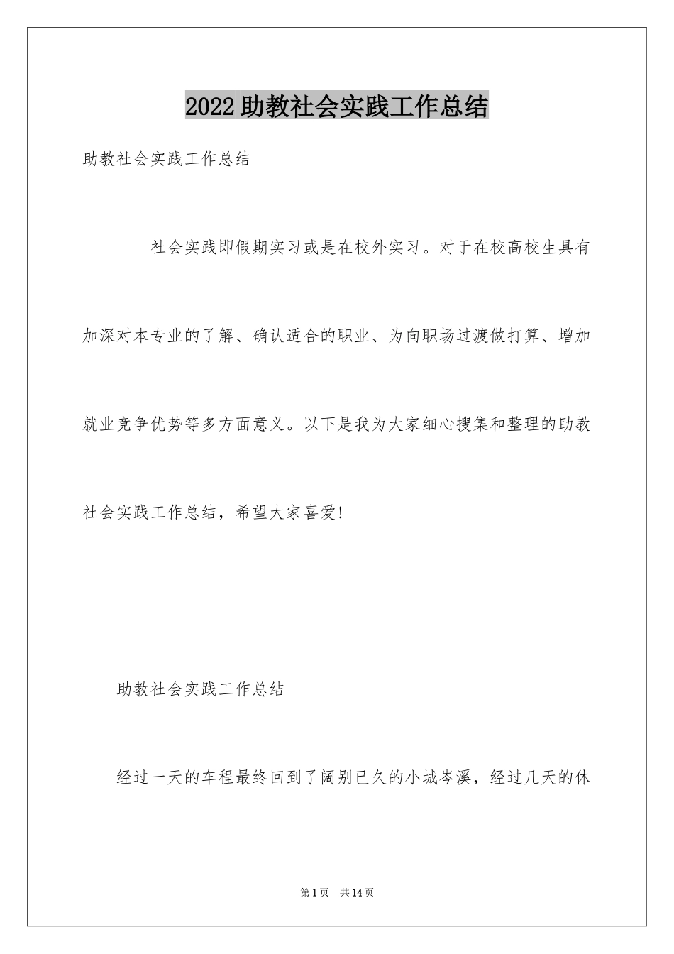 2024助教社会实践工作总结_第1页