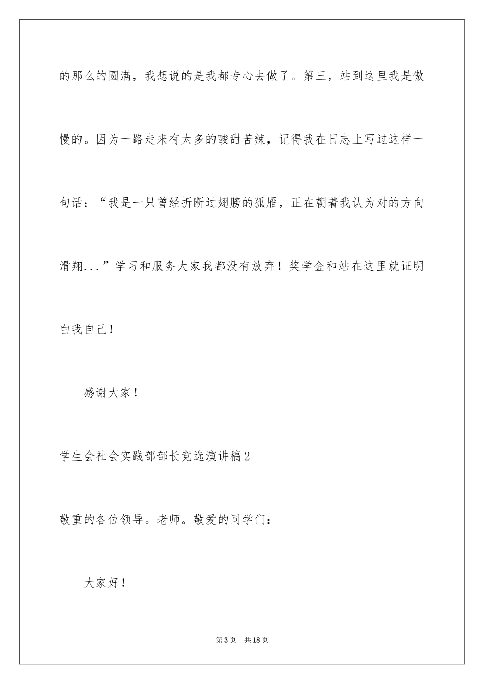 2024学生会社会实践部部长竞选演讲稿_第3页