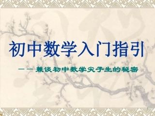 初中数学入门指引