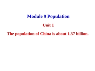2013版外研版八年级英语上册配套课件：Module9PopulationUnit1
