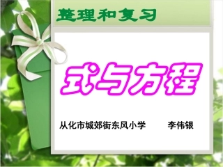 课件式与方程整理和复习