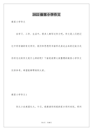 2024做客小学作文_1