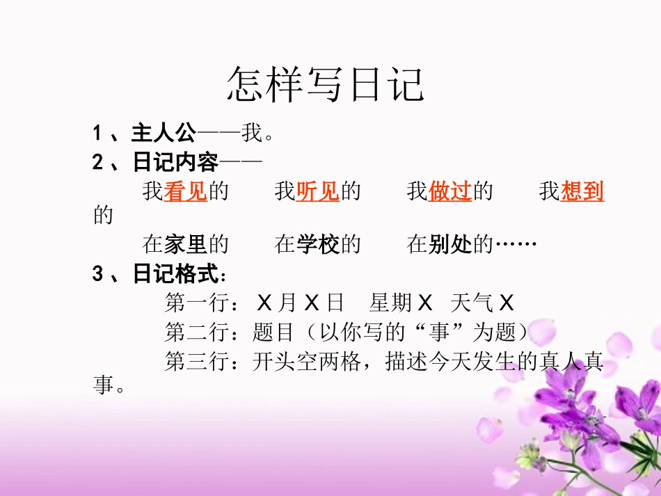 苏教版四年级下册《怎样写日记》_第1页