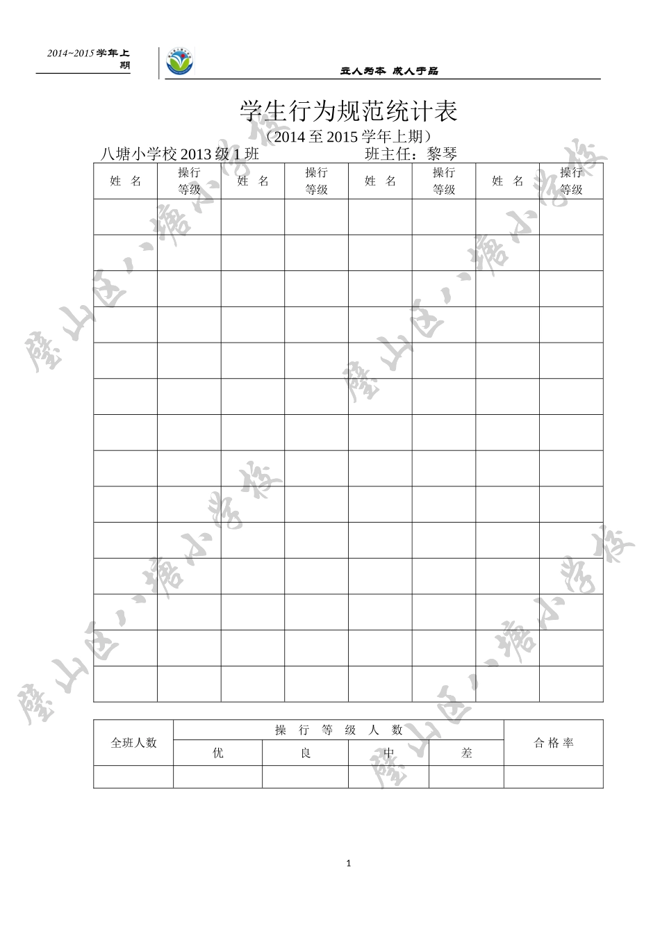 学生行为规范统计表x_第1页