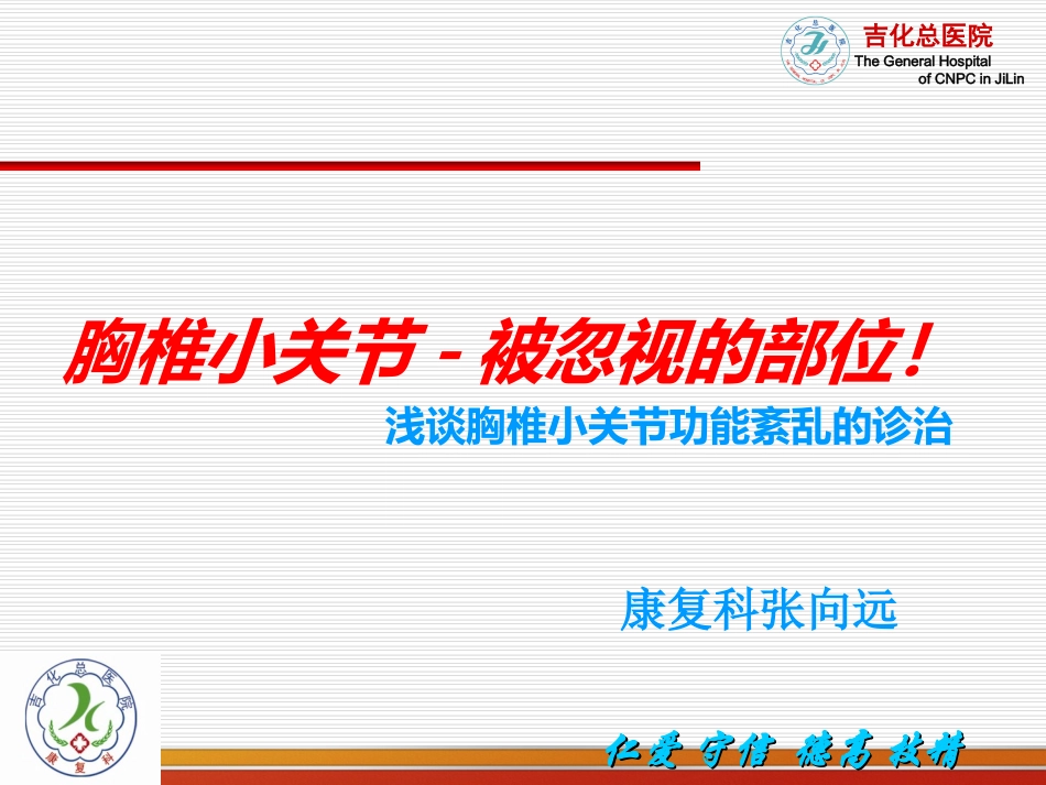 胸椎小关节功能紊乱的诊治-张向远全解_第1页