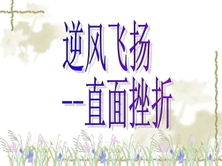 逆风飞扬直面挫折主题班会