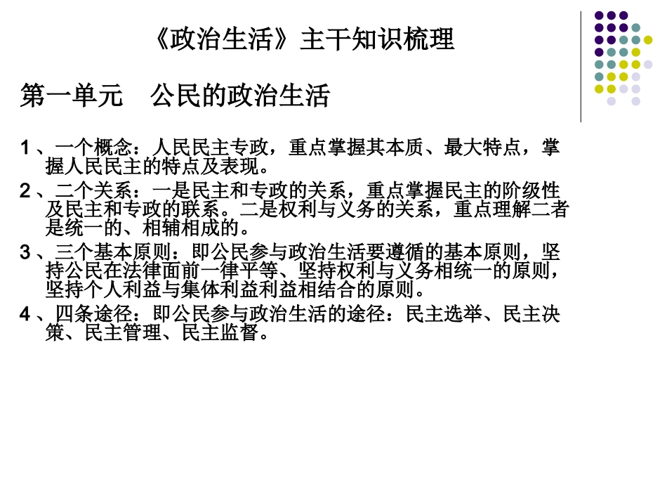 2015高考总复习之《政治生活》主干知识_第3页
