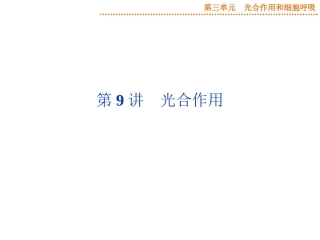 2015届《优化方案》高考生物（苏教版）一轮配套课件：第9讲光合作用