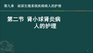 肾小球肾炎病人的护理