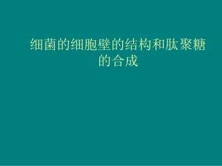 细菌细胞壁的结构和肽聚糖的合成