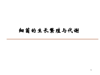 细菌生长繁殖与代谢