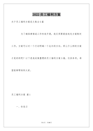 2024员工福利方案