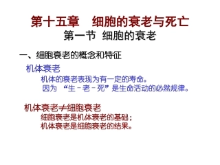 细胞衰老与凋亡