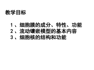 细胞膜于与细胞核一轮复习