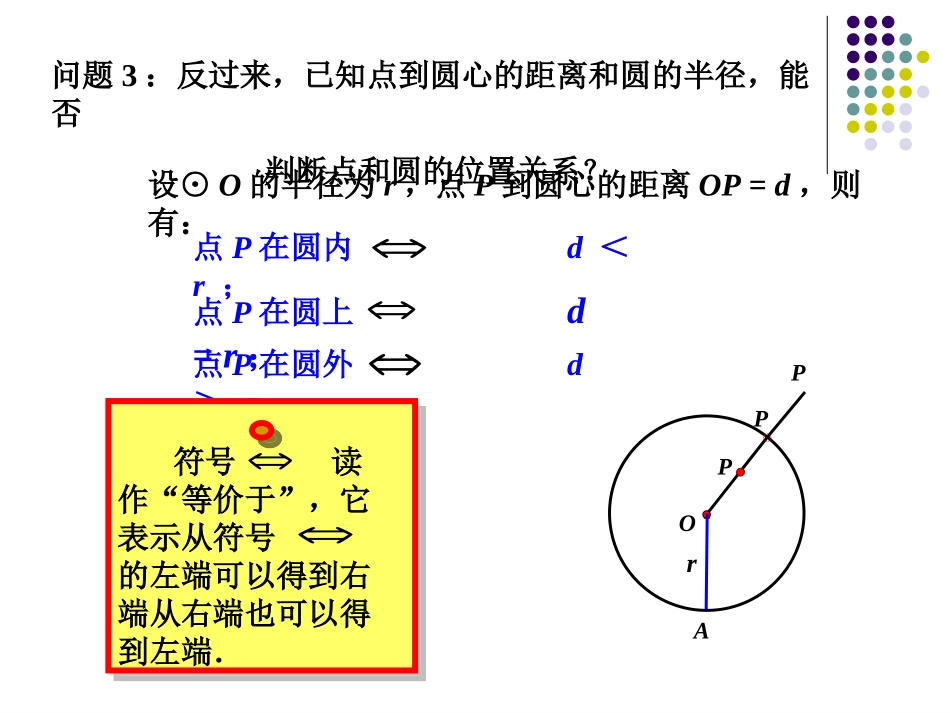 九年级数学点和圆的位置关系课件_第3页