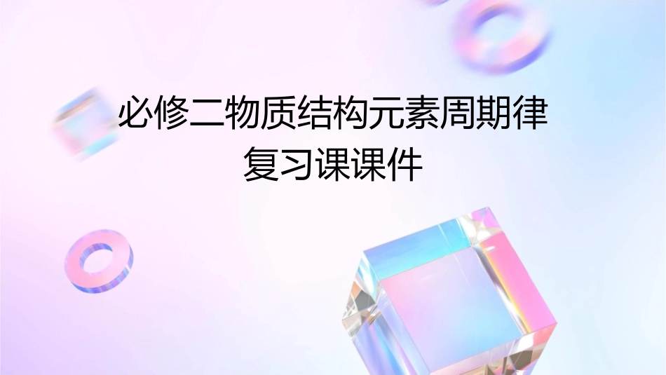 必修二物质结构元素周期律复习课课件_第1页