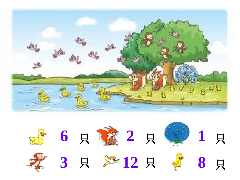 北师大版二年级数学上册《快乐的动物》_第2页