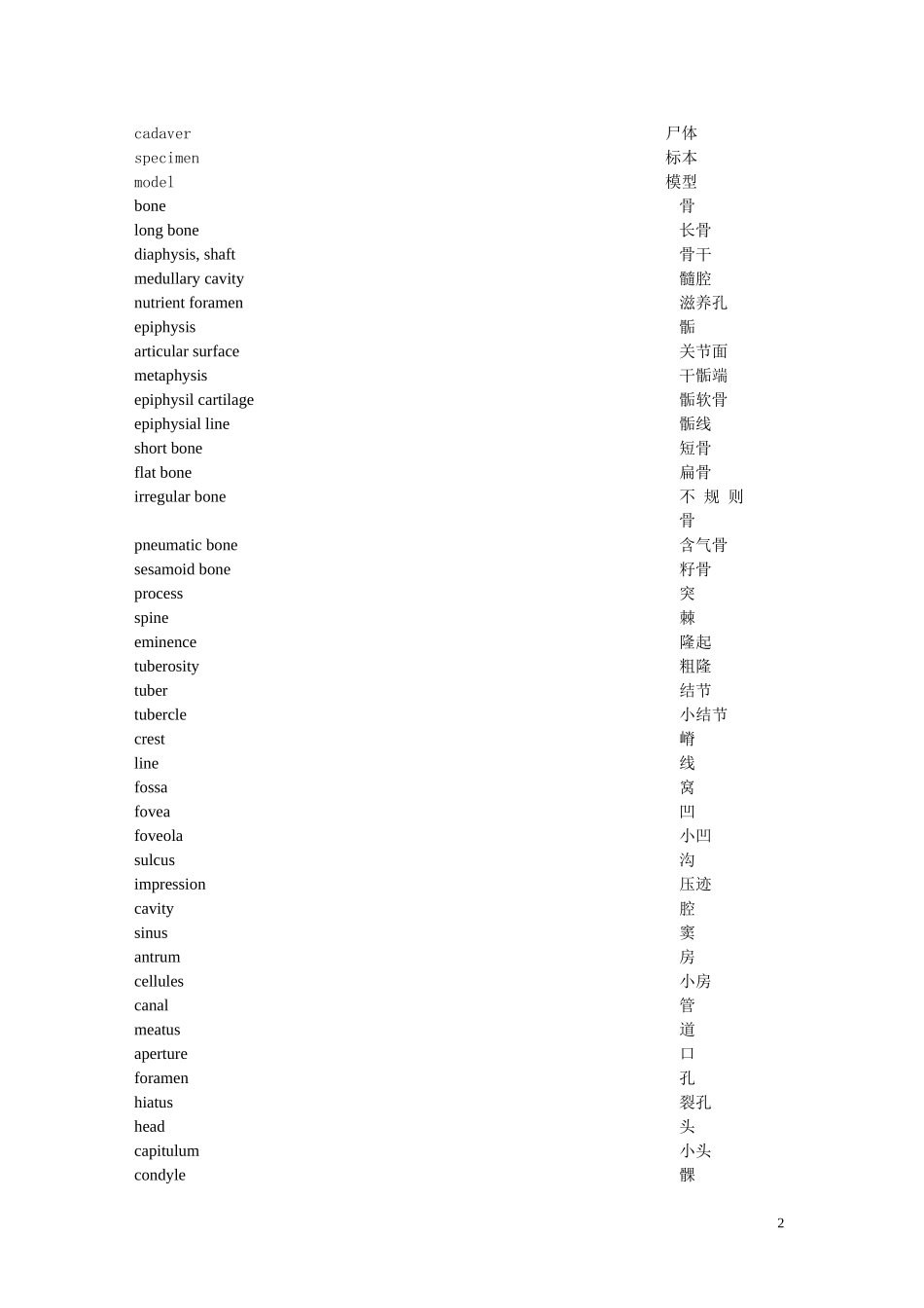 系统解剖学 单词_第2页