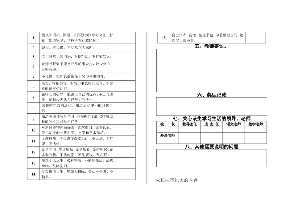 学生个人成长档案(样表)_第2页