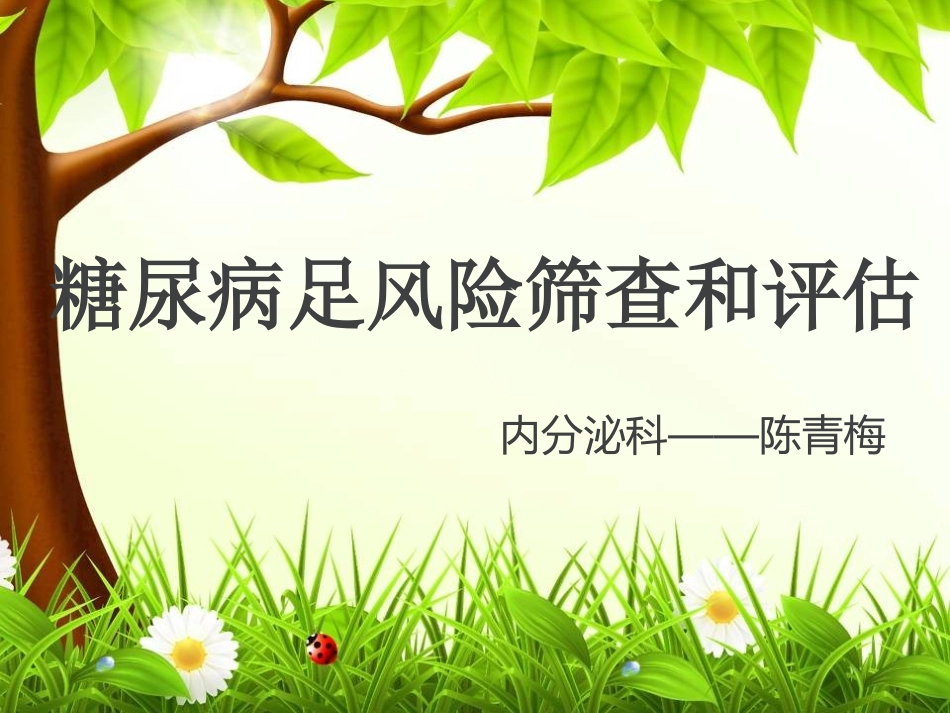 糖尿病足风险筛查和评估_第1页