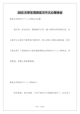 2024大学生顶岗实习个人心得体会_1