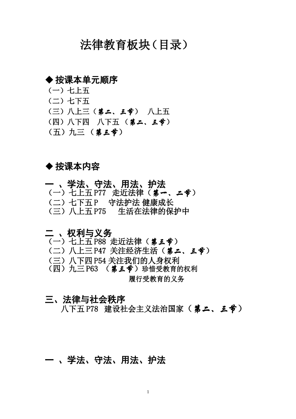 （师）法律教育板块知识梳理_第1页