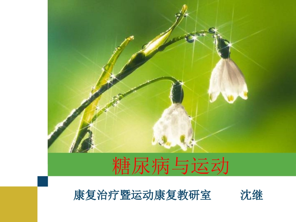 糖尿病与运动_第1页