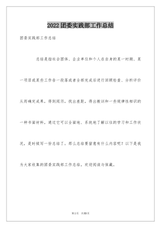 2024团委实践部工作总结