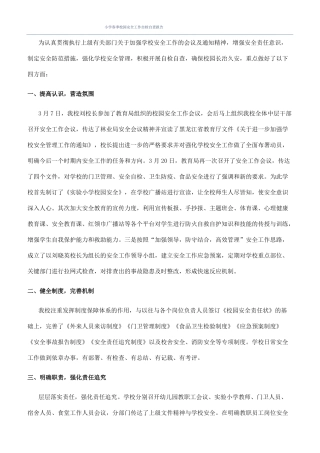 小学春季校园安全工作自检自查报告