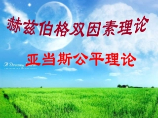 管理心理学：双因素理论和公平理论