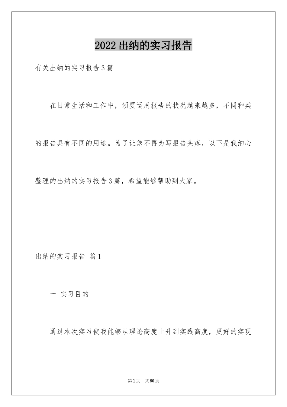 2024出纳的实习报告_80_第1页