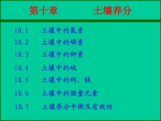 第十章  土壤养分