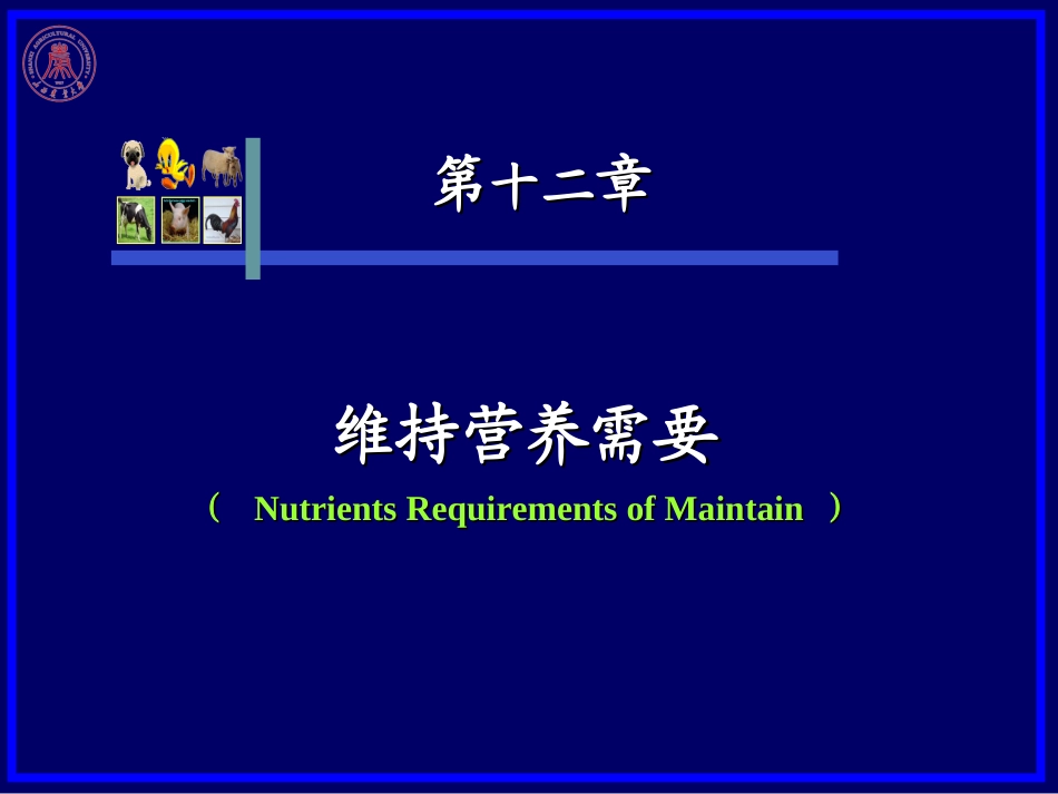 第十二章  维持营养需要_第1页