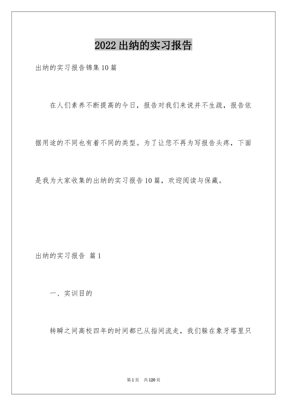 2024出纳的实习报告_104_第1页
