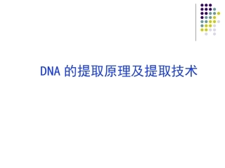 第六讲 DNA的提取原理及提取技术