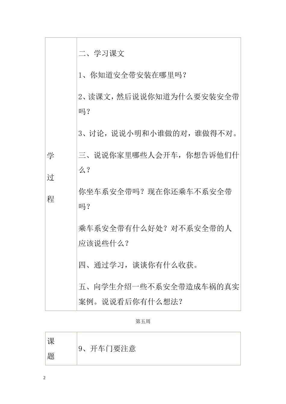 二年级安全备课_第2页