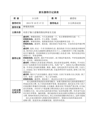 家长接待日记录表