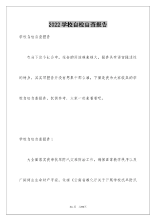 2024学校自检自查报告