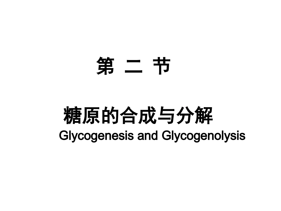 第二节 糖原的合成与分解_第1页