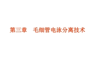 第三章 毛细管电泳分离技术