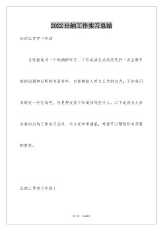 2024出纳工作实习总结_2